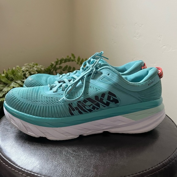 Hoka One One Bondi 7 Aquarelle Running Shoe Women’s Sneaker Size 11 - Picture 2 of 10